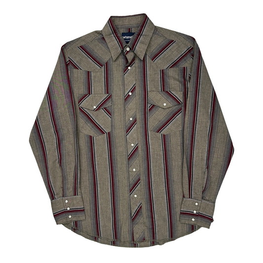 Wrangler Striped Shirt - Medium Grey Cotton Blend