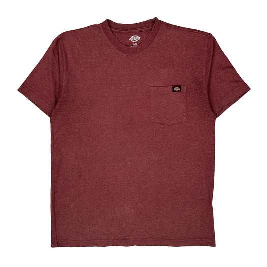 Dickies T-Shirt - Large Red Cotton Blend