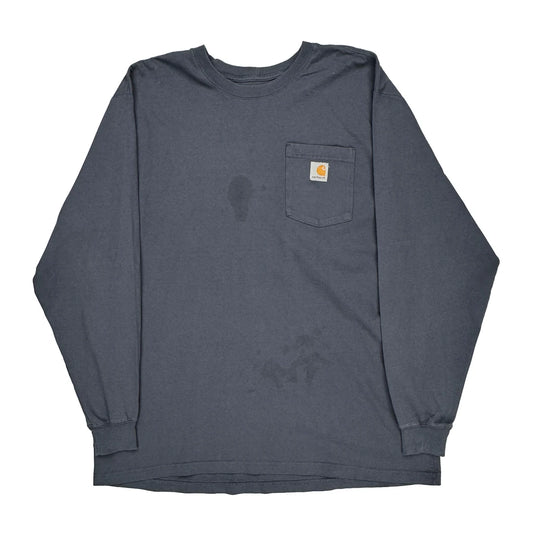 Carhartt Long Sleeve T-Shirt - XL Grey Cotton