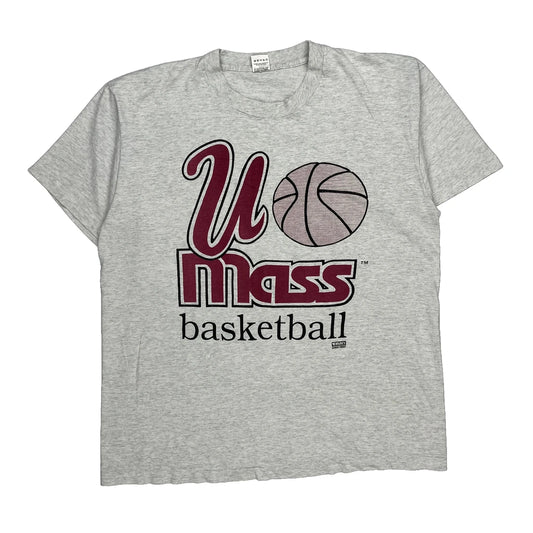 Umass Basketball Fruit Of The Loom Single Stitch T-Shirt - XL Grey Cotton