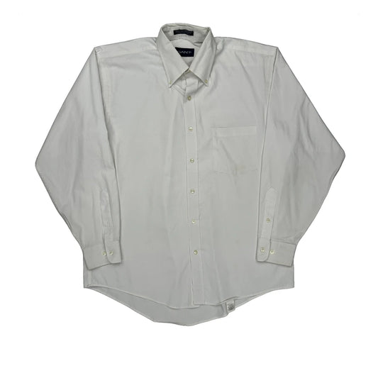 Vintage Wrinkle Free Gant Shirt - Medium White Cotton Blend