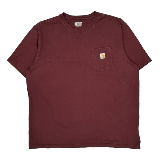 Carhartt Tall T-Shirt - 2XL Burgundy Cotton