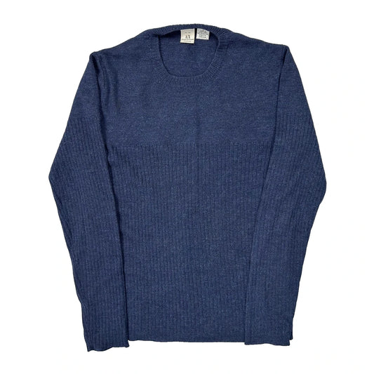 Armani Exchange Jumper - Medium Blue Merino Wool