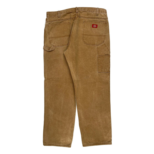 Dickies Carpenter Trousers - 37W 32L Brown Cotton