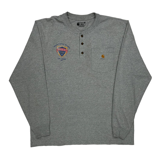 Vintage 20Th Year Anniversary Carhartt Long Sleeve T-Shirt - Large Grey Cotton