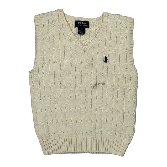 Age 5 Polo By Ralph Lauren Sweater Vest - Small Cream Cotton