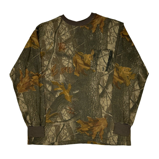 Ranger Camo Long Sleeve T-Shirt - Large Green Cotton