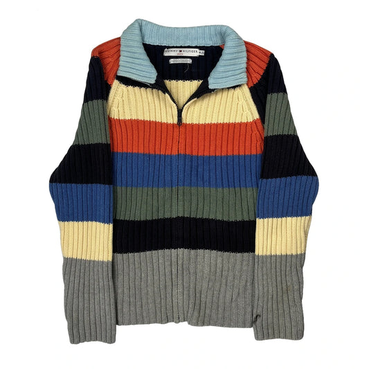 Tommy Hilfiger Striped 1/4 Zip - XL Multicoloured Cotton