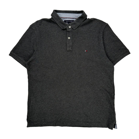 Tommy Hilfiger Polo Shirt - Large Grey Cotton