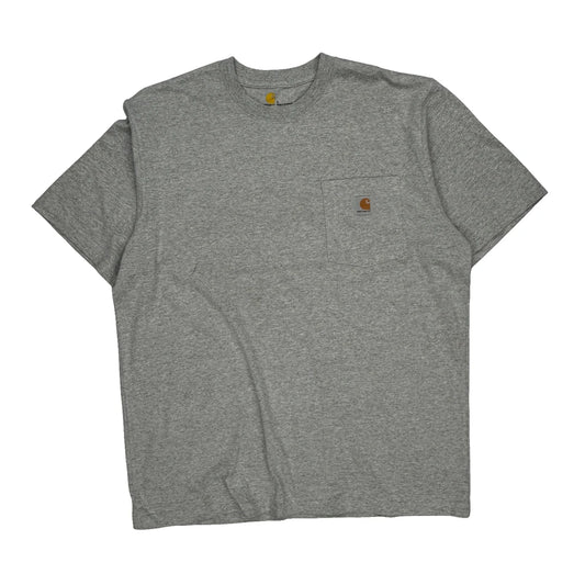 Carhartt T-Shirt - Large Grey Cotton