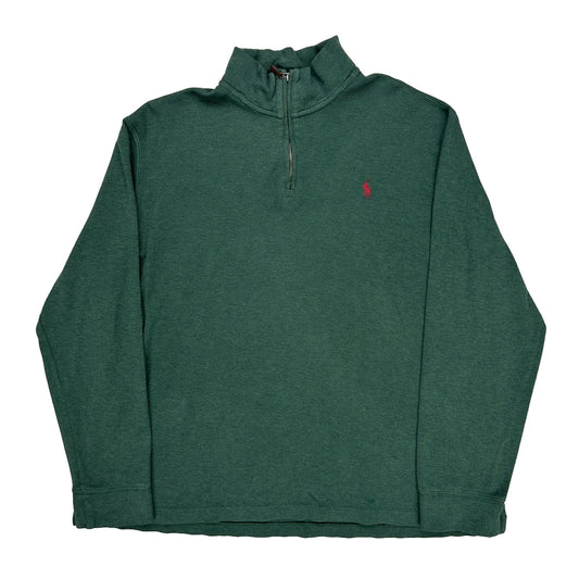 Polo By Ralph Lauren 1/4 Zip - XL Green Cotton