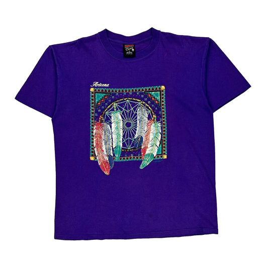 Soffe Single Stitch T-Shirt - Large Purple Cotton
