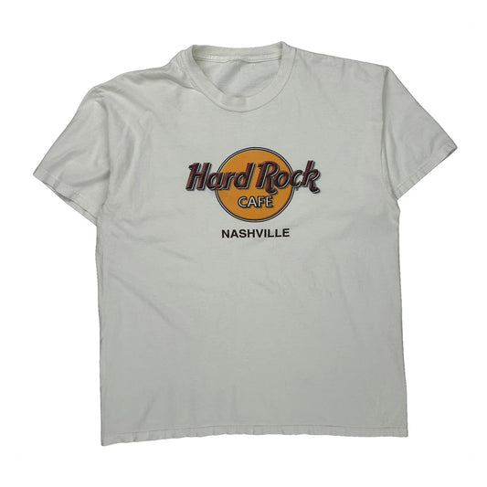 Hard Rock Cafe Graphic T-Shirt - XL White Cotton
