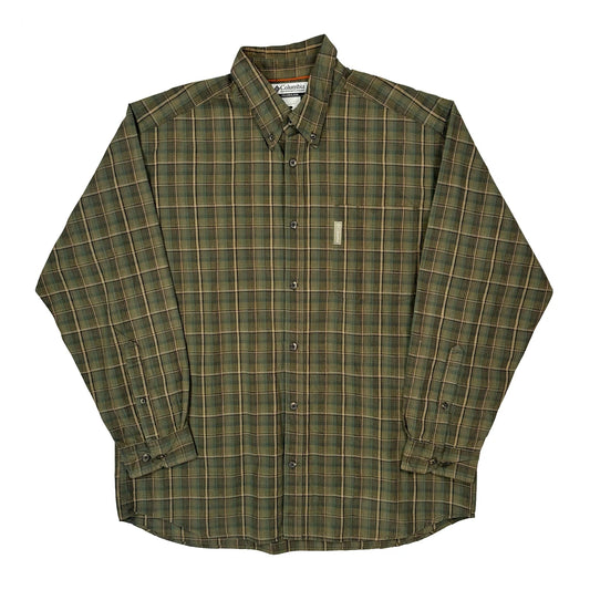 Columbia Checked Shirt - Large Green Cotton