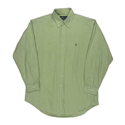 Ralph Lauren Striped Shirt - Large Green Cotton
