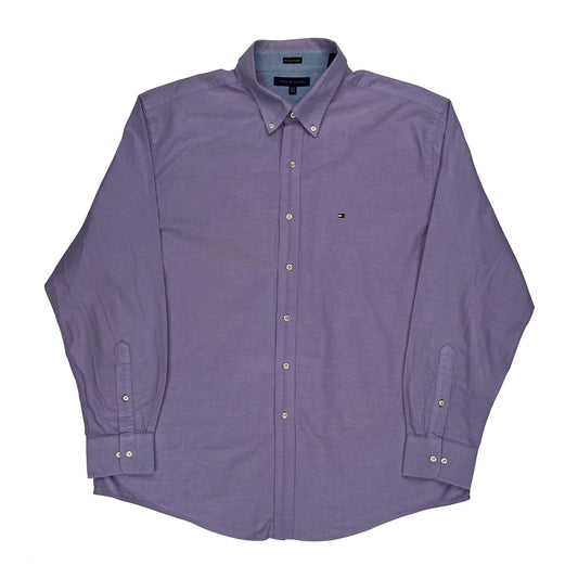 Tommy Hilfiger Slim Fit Shirt - XL Purple Cotton