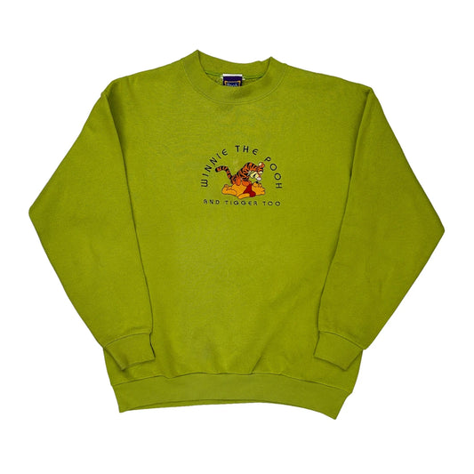 Made In Usa Disney Sweatshirt - Medium Green Cotton Blend