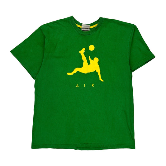 Air Nike Graphic T-Shirt - Large Green Cotton
