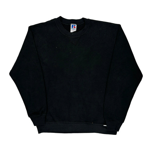 90S Blank Russell Athletic Sweatshirt - Medium Black Cotton