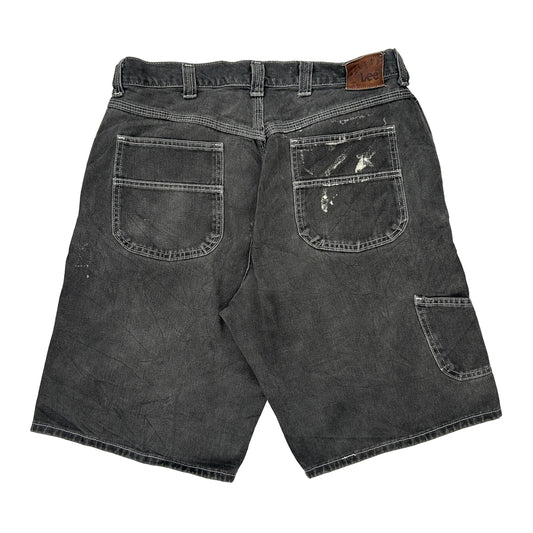 Lee Contrast Stitch Denim Shorts - 34W 12L Grey Cotton