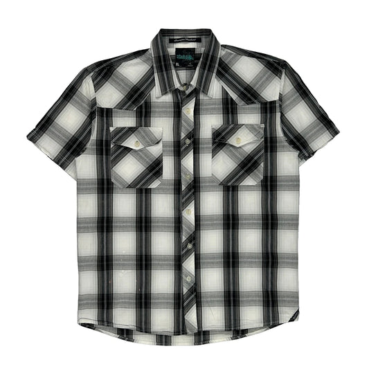 Southpole Checked Short Sleeve Shirt - XL Black & White Cotton