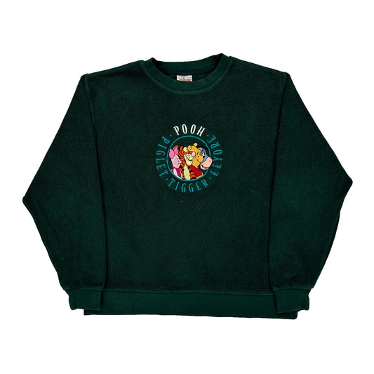 Winnie The Pooh Disney Embroidered Fleece - Small Green Cotton