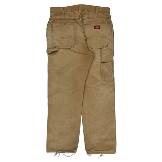 Dickies Carpenter Trousers - 34W 29L Brown Cotton