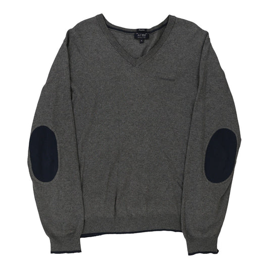 Vintage grey Armani Jeans Jumper - mens x-large