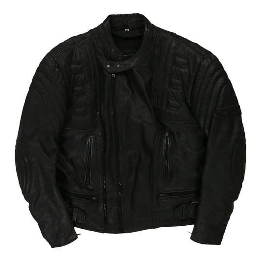 Vintage black Oedo Motorcycle Wear Leather Jacket - mens medium
