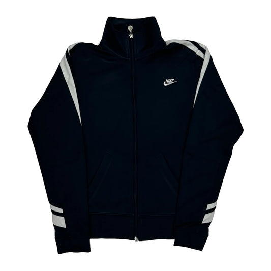 Nike Striped Track Jacket - Medium Black Polyester