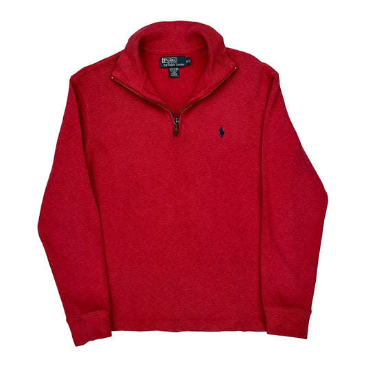Polo By Ralph Lauren 1/4 Zip - Small Red Cotton