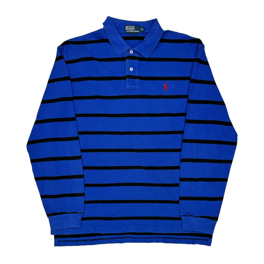 Polo By Ralph Lauren Striped Long Sleeve Polo Shirt - XL Black Cotton