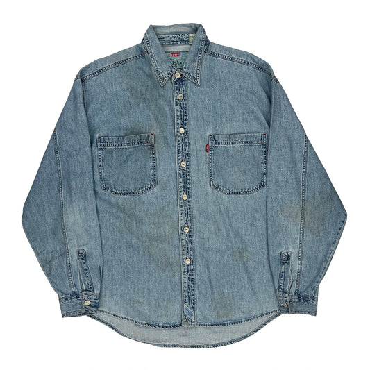 Levis Denim Shirt - Large Light Wash Cotton