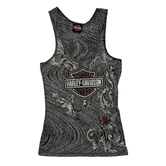 Made In Usa Harley Davidson Vest - Small Grey Cotton Blend