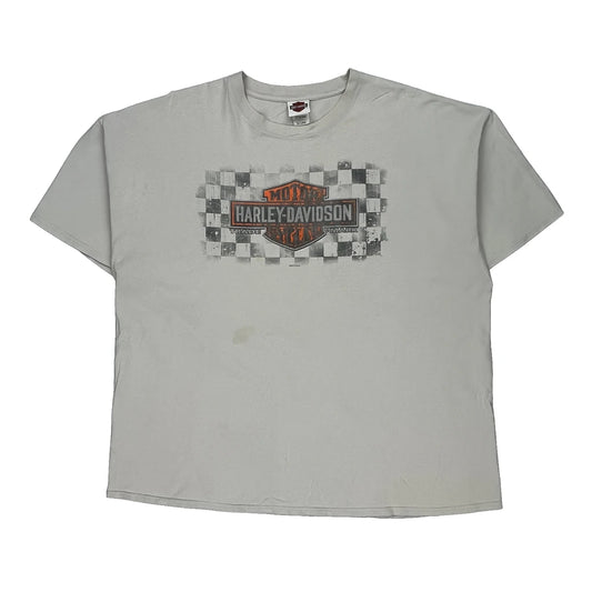 Harley Davidson Graphic T-Shirt - 3XL Cream Cotton