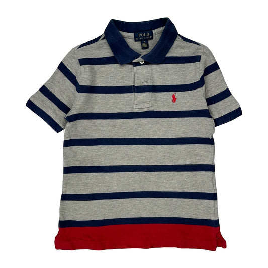 Age 5 Polo By Ralph Lauren Striped Polo Shirt - Small Blue Cotton