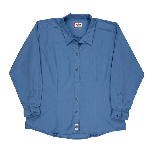 Workwear Dickies Shirt - Large Blue Polyester Blend