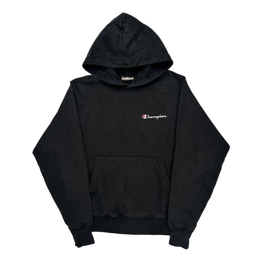 Vintage Champion Hoodie - Small Black Cotton