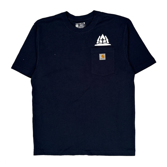 Vintage Portage Lake Bible Camp Carhartt T-Shirt - Medium Navy Cotton
