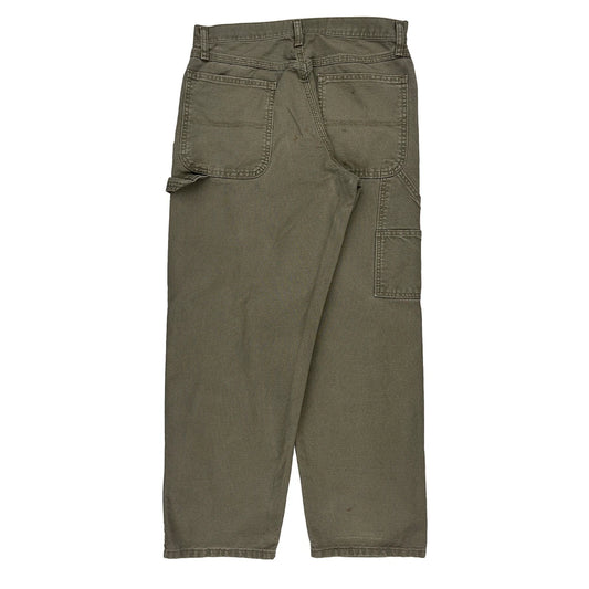 Rustler Carpenter Trousers - 32W 30L Khaki Cotton