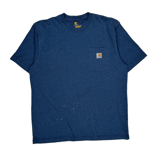 Carhartt T-Shirt - Large Blue Cotton