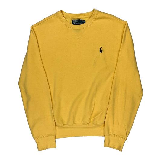 Polo By Ralph Lauren Sweatshirt - Medium Yellow Cotton Blend
