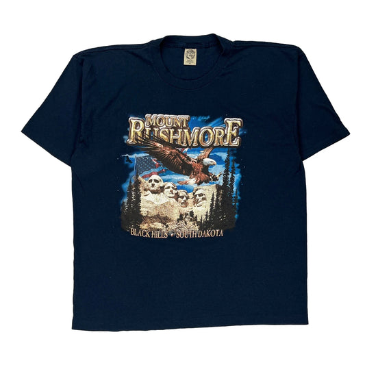 Mount Rushmore Eagle Graphic T-Shirt - 3XL Navy Cotton