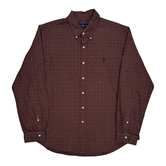 Vintage Ralph Lauren Checked Shirt - XL Burgundy Cotton