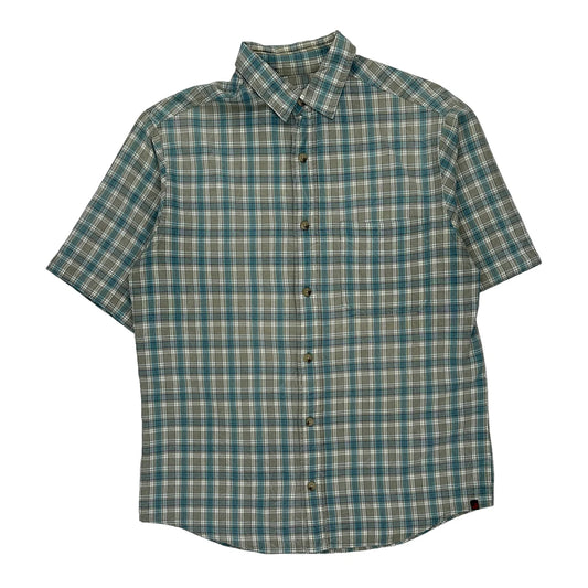 Woolrich Checked Short Sleeve Shirt - Medium Blue Cotton