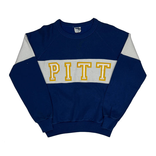 Made In USA Pitt Chalk Line College Sweatshirt - Medium Blue Cotton
