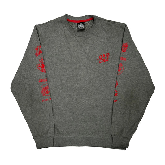 Vintage Santa Cruz Sweatshirt - Small Grey Cotton