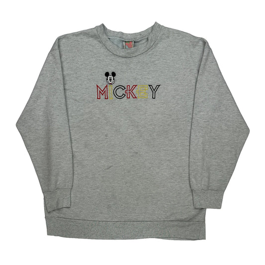 Mickey Mouse Mickey Unlimited Cartoon Sweatshirt - XL Grey Cotton