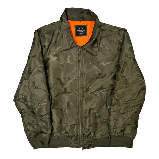 Vintage American Bazi Bomber Jacket - XL Green Polyester