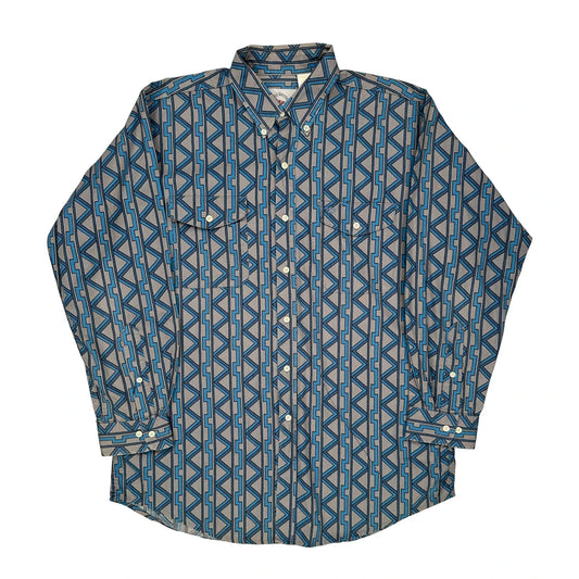 Midwest Patterned Shirt - XL Blue Cotton